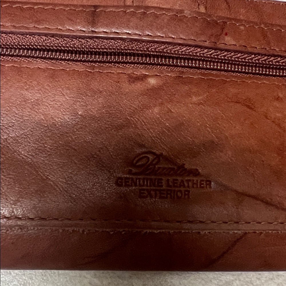 Brown Leather Burton wallet with checkbook - Picture 3 of 4